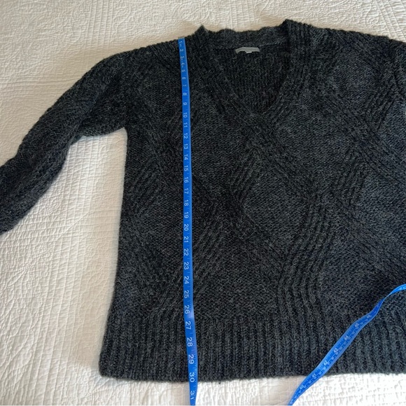 CABLE STITCH Oversized Argyle Tunic Sweater Wool Blend Charcoal EUC Sz XL - Picture 7 of 8